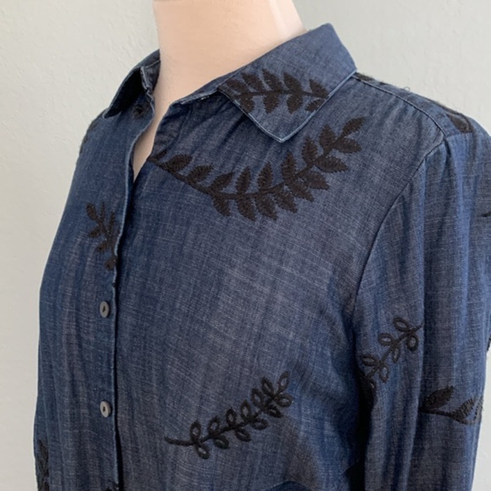 Soft Surroundings Papyrus Embroidered Tencel Shirt - Picture 5 of 11